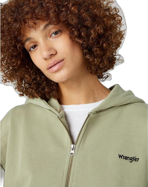 Wrangler Women's Green Tea Leaf Full Zip Hooded Long Sleeve Jacket | Wrangler In Lebanon