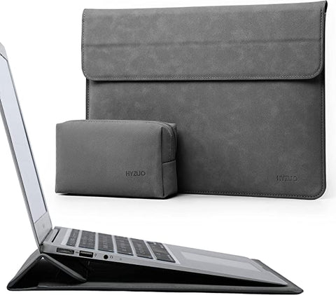 EU HYZUO 13.3-14 بوصة من كمبيوتر محمول مع ميزة الحامل متوافقة مع MacBook Pro 14 2021 2022 M1 Pro/Max A2442 ، MacBook Air 13 Inch 2010-2017 ، مع حقيبة ملحق ، رمادي داكن AM170