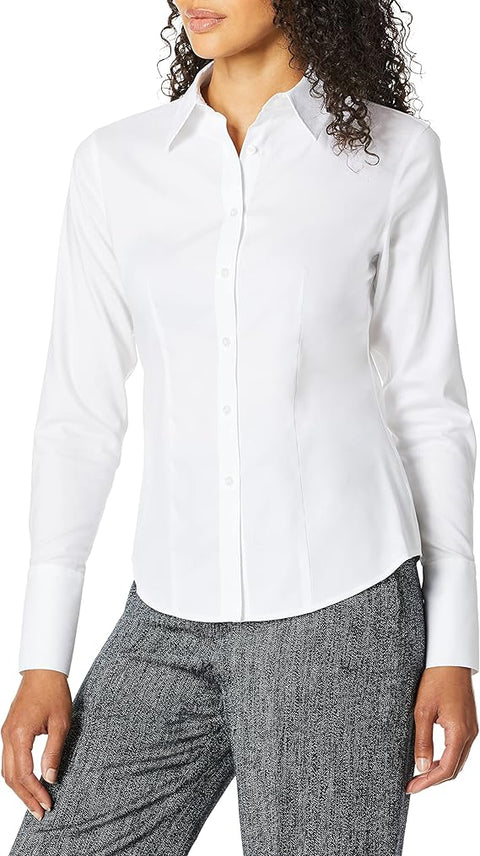 Calvin Klein Women's White Long Sleeve Collared Button Up Shirt | Calvin Klein In Lebanon