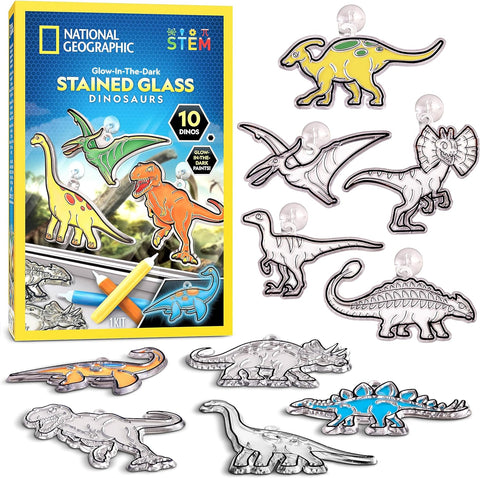 Blue Marble National Geographic Glow In The Dark Dinosaur Stained Glass Art Kit |Blue Marble In Lebanon