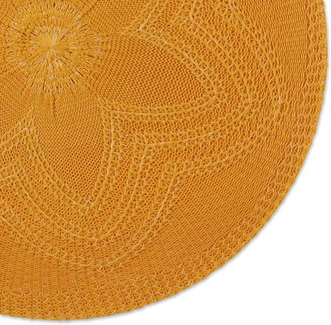 Design Imports Yellow Floral Woven Round Placemat Set of 6 | Design Imports In Lebanon