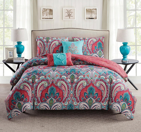 VCNY Home Multicolor Full/Queen 5-Piece Reversible Damask Lightweight Quilt Set | VCNY Home In Lebanon