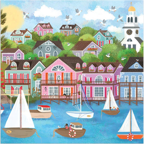 Galison Harbor by The Sea 300 Piece Joy Laforme Oversized Jigsaw Puzzle|Galison In Lebanon