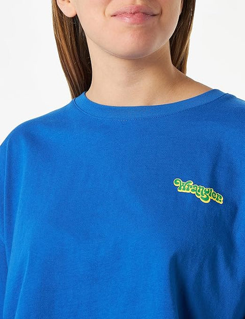 Wrangler Women's Blue Boxy Tee T-Shirt | Wrangler In Lebanon