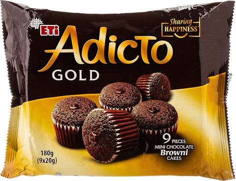 Eti Adicto Gold 9Pcs Mini Chocolate Browni Cakes 180g | Eti In Lebanon