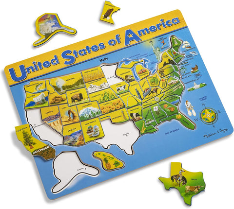 Melissa & Doug USA Map Wooden 45 Pieces Puzzle | Melissa & Doug In Lebanon