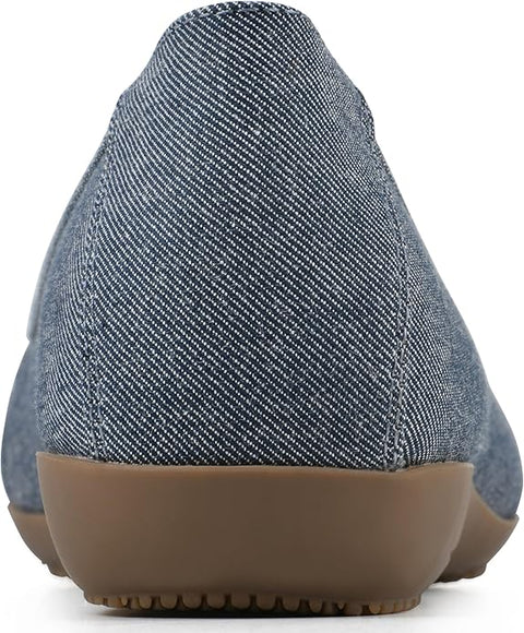 Cliffs By White Mountain Women's Denim Blue Charmed Ballet Flats | Cliffs In Lebanon