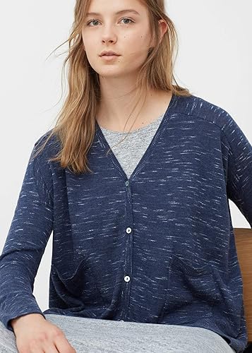 Mango Women's Navy Flecked fine Knit Cardigan |Mango In Lebanon