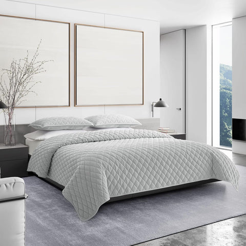 Vera Wang Gray King Luxurious Velvet Bedding with Matching Shams Set |Vera Wang In Lebanon