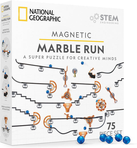 Blue Marble National Geographic Magnetic Marble Run - 75-Piece STEM Building Set |Blue Marble In Lebanon