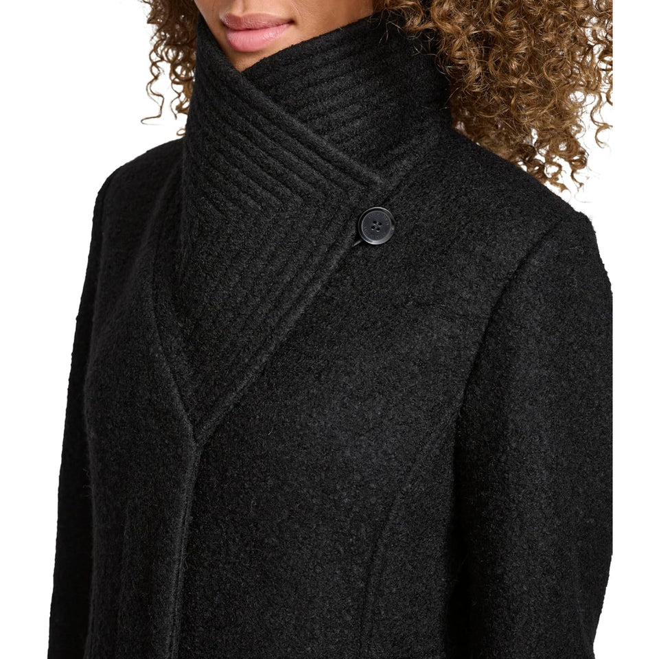 Kenneth Cole Women's Black Wool Blend Coat