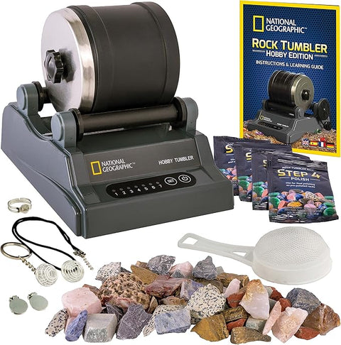 National Geographic Rock Tumbler Kit Hobby Edition Includes Rough Gemstones, and 4 Polishing Grits | National Geographic In Lebanon