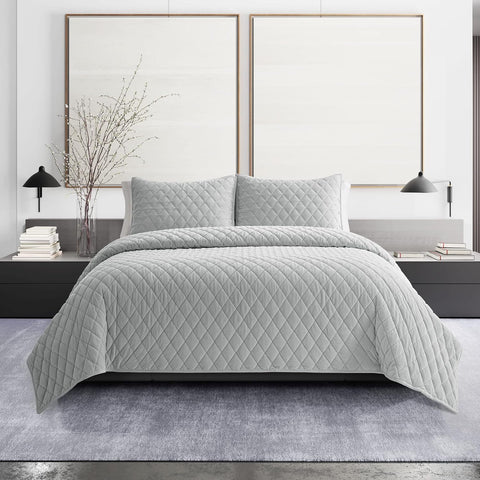 Vera Wang Gray King Luxurious Velvet Bedding with Matching Shams Set |Vera Wang In Lebanon