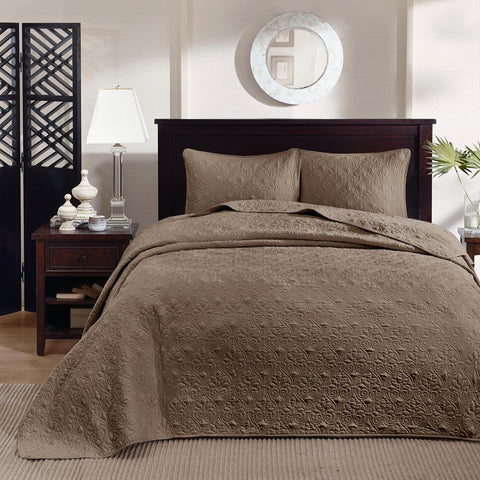Madison Park Quebec 3-Piece Mocha Quilt Set, Full/Queen | Madison Park In Lebanon