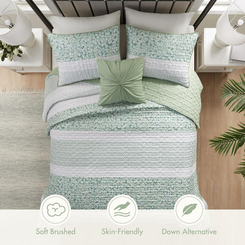 Madison Park Seersucker Floral Coverlet 4-Piece Quilt Sets | Madison Park In Lebanon