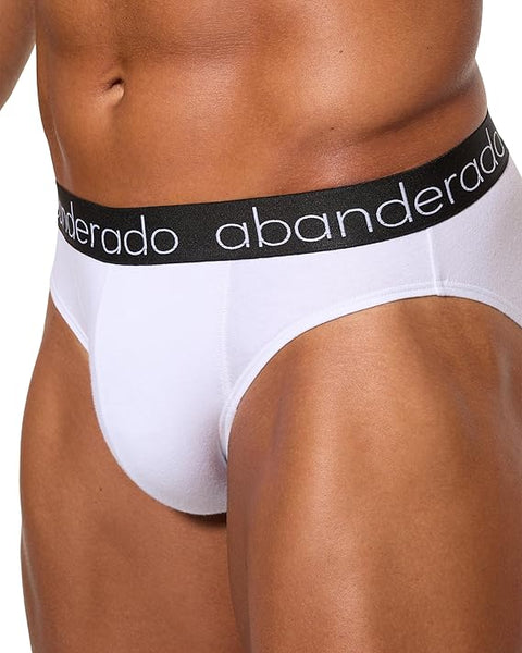 Abendorado Men's White & Black Cotton 2-Pack Briefs | Abendorado In Lebanon