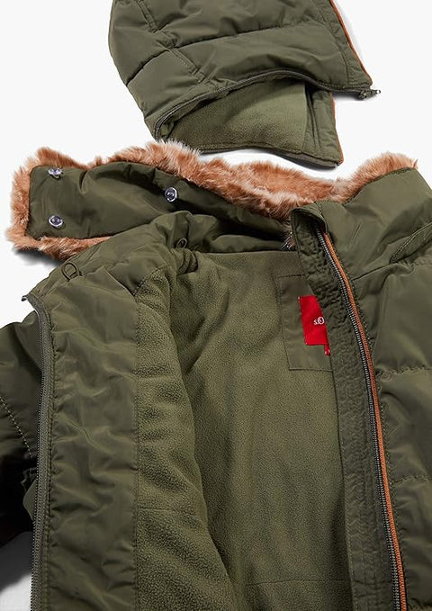 S.Oliver Girl's Olive Green  Puffer Jacket| S.Oliver in Lebanon