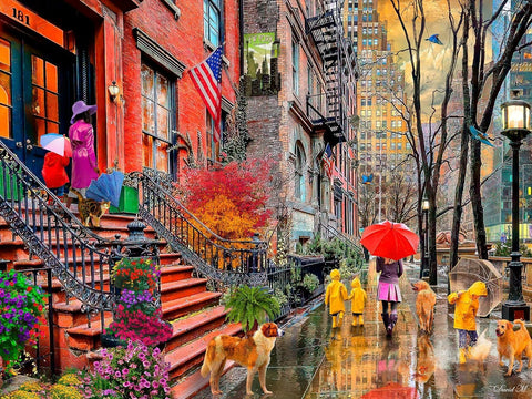 Ceaco David Maclean Rainy Day in New York 750 Piece Jigsaw Puzzle |Ceaco In Lebanon