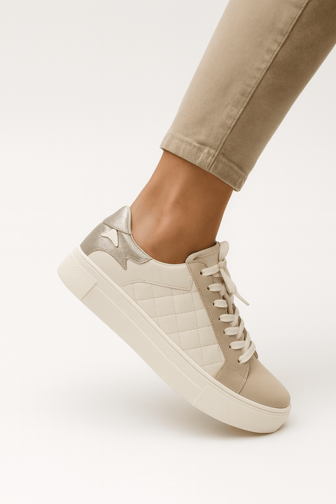 Steve Madden Women's White & Beige Sneaker | Steve Madden In Lebanon