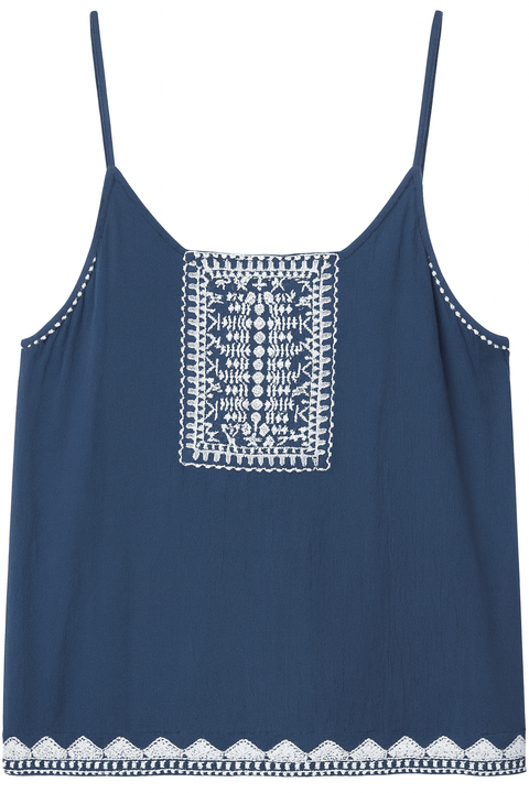 Mango Women's Blue Sleeveless Top| Mango in Lebanon