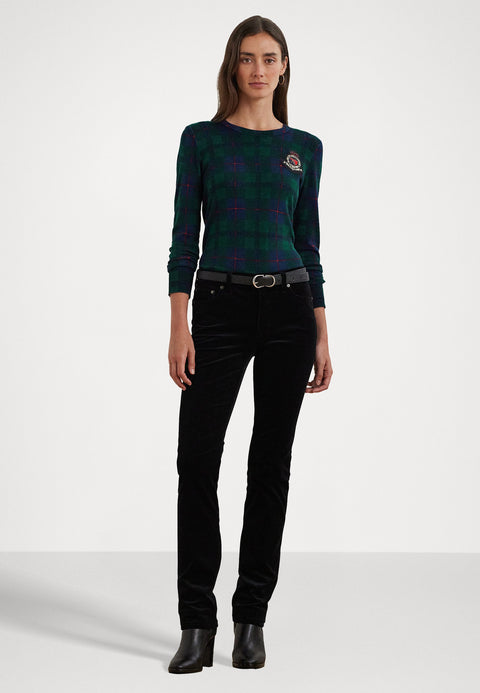 Lauren Ralph Lauren Women's Multicolor Watch Plaid Beaded Crest Sweater |Lauren Ralph Lauren In Lebanon