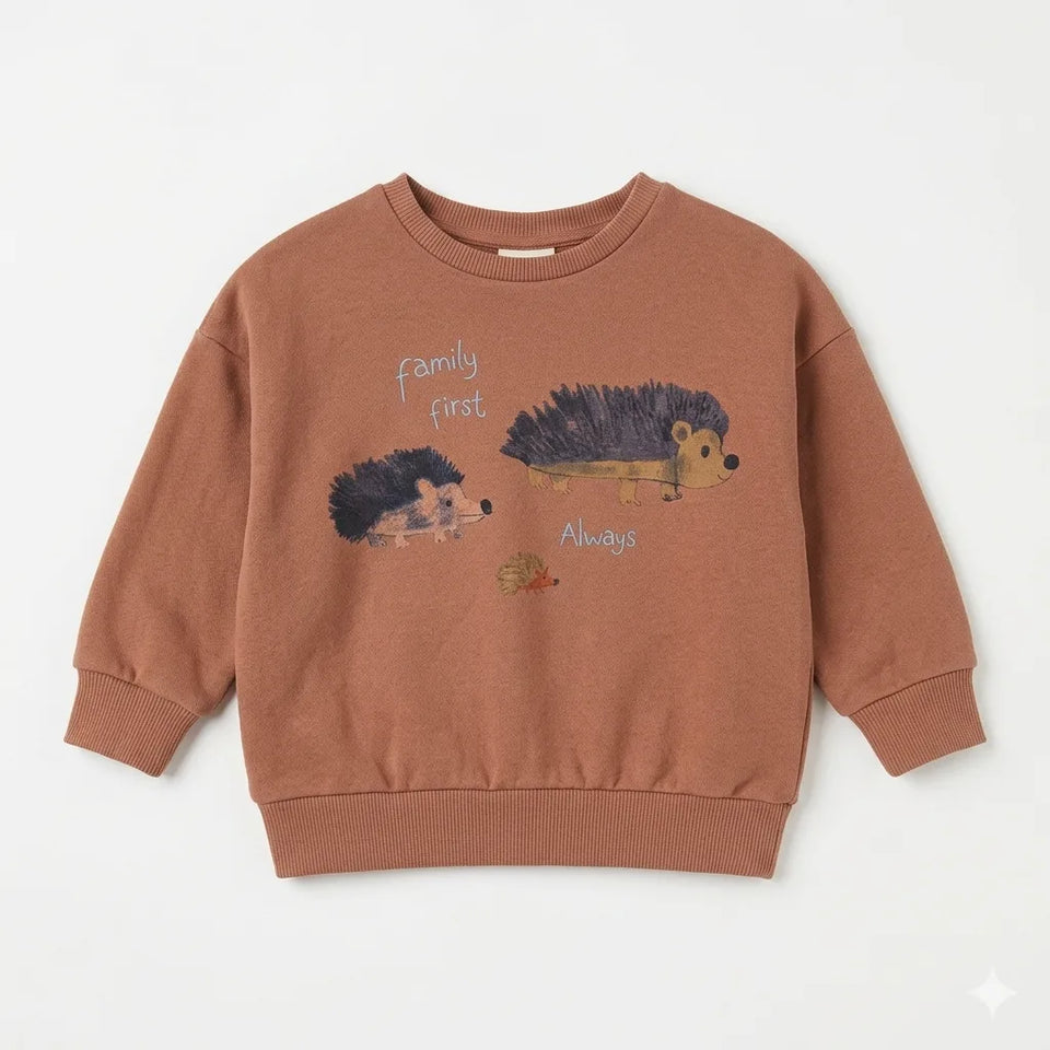 Zara Baby Boy's Light Brown Printed Sweatshirt | Zara In Lebanon