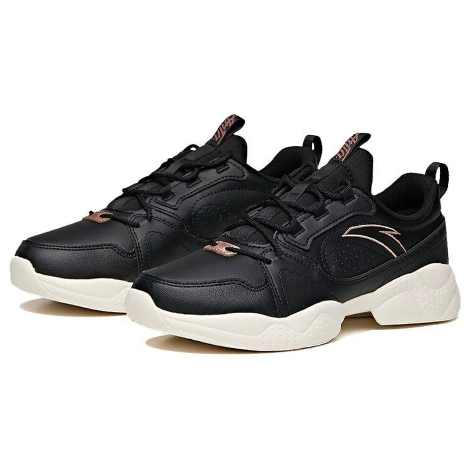 Anta Women's Black & Rose Gold Athletic Running Sneakers