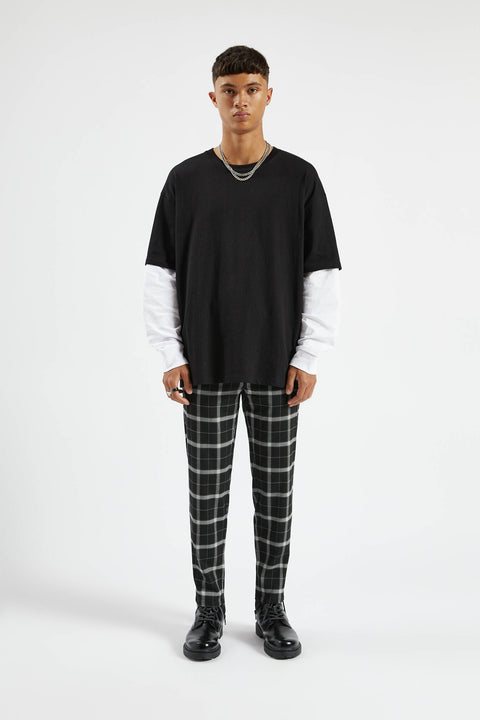 Pull & Bear Men's Black & White Long Sleeve Sweatshirt 9246/513/800(shr)
