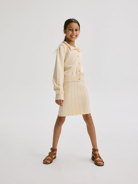 Reserved Girl's Beige Ribbed Knit Skirt | Reserved In Lebanon
