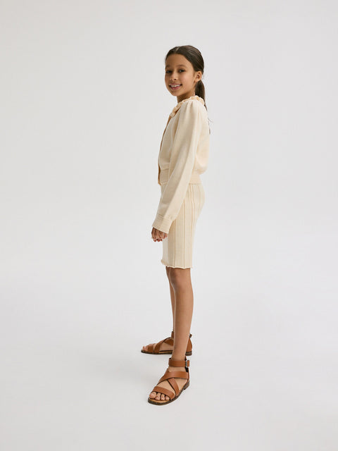 Reserved Girl's Beige Ribbed Knit Skirt | Reserved In Lebanon