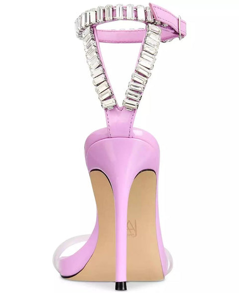 AAJ By Aminah Women's Purple Anastasia Embellished Open Toe Sandals | AAJ By Aminah In Lebanon