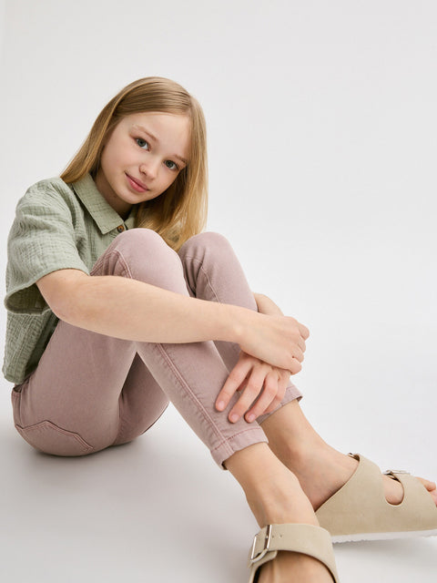 Reserved Girl's Dusty Rose Elastic Skinny Pant | Reserved In Lebanon