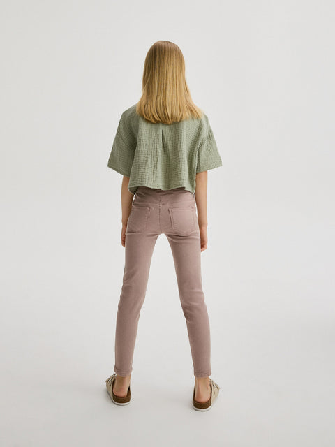 Reserved Girl's Dusty Rose Elastic Skinny Pant | Reserved In Lebanon