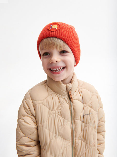 Reserved Baby Boy's Orange Ribbed Viscose Beanie Hat | Reserved In Lebanon