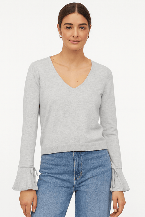 Mango Women's Grey Long-Sleeve Blouse| Mango in Lebanon