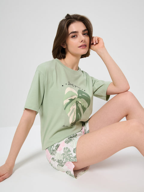 Sinsay Women's Mint Green 2pc Pajama set | Sinsay in Lebanon