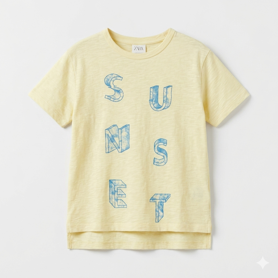 Zara Girl's Yellow Printed T-Shirts | Zara In Lebanon