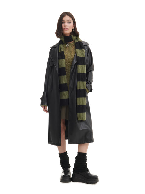 Cropp Women's Black Faux Leather Coat | Cropp In Lebanon