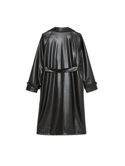 Cropp Women's Black Faux Leather Coat | Cropp In Lebanon