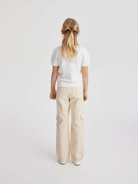 Reserved Girl's Beige Denim Cargo Pants | Reserved In Lebanon