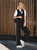 Sinsay Women's Black Color Block Wide Leg Pant|Sinsay In Lebanon