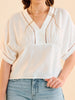 Sinsay Women's Cream Blouse With Openwork Viscose Insert | Sinsay In Lebanon