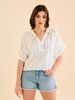 Sinsay Women's Cream Blouse With Openwork Viscose Insert | Sinsay In Lebanon