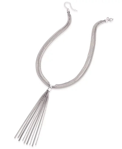 I.N.C. International Concepts Women's Silver Multi-Chain Tassel Long Lariat Necklace | I.N.C. International Concepts In Lebanon