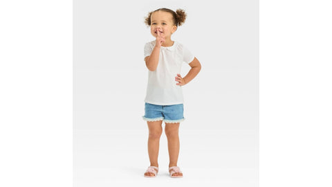 Oshkosh Girl's White Peter Pan Short Sleeve T-Shirt | Oshkosh in Lebanon
