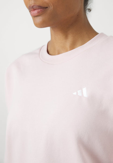 Adidas Women's Baby Pink Essential Small Logo Open Hem Sweatshirt |Adidas In Lebanon