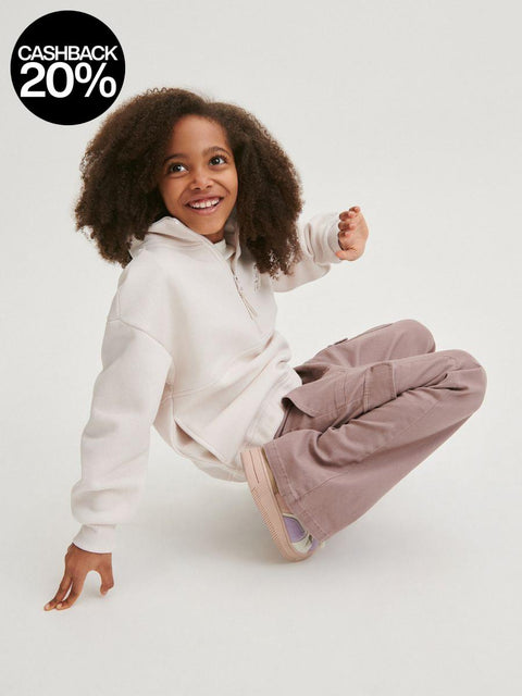Reserved Girl's Light Maroon Flare Cargo Pant |Reserved In Lebanon
