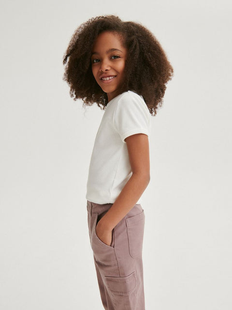 Reserved Girl's Light Maroon Flare Cargo Pant |Reserved In Lebanon