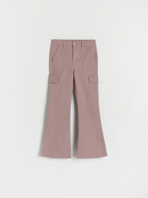 Reserved Girl's Light Maroon Flare Cargo Pant |Reserved In Lebanon