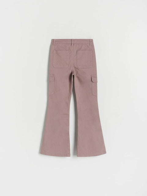 Reserved Girl's Light Maroon Flare Cargo Pant |Reserved In Lebanon